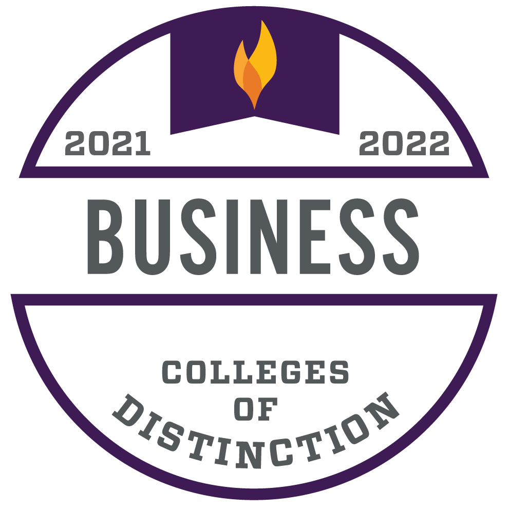 Colleges of Distinction 2021 - 2022 badge - Business